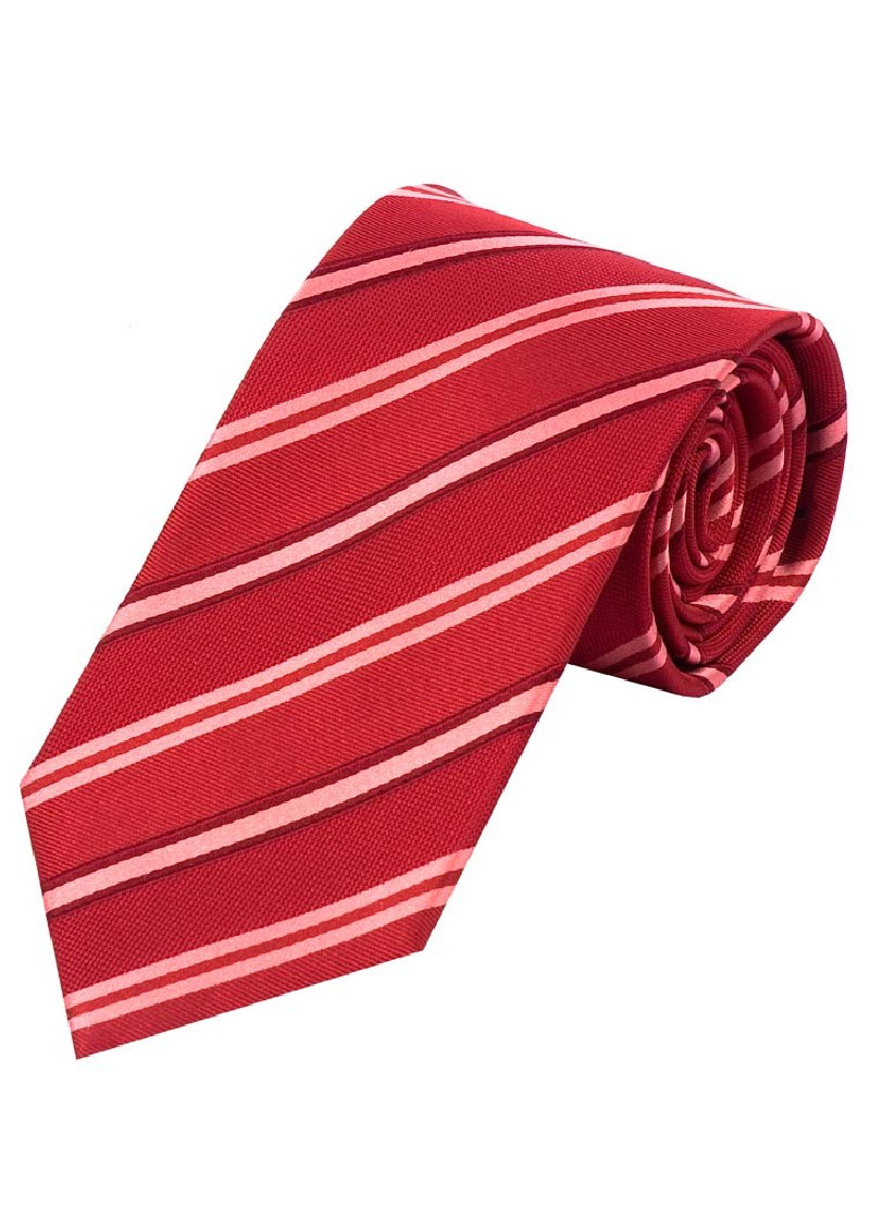 Modieuze Herenstropdas Gestreept Medium Rood Roze