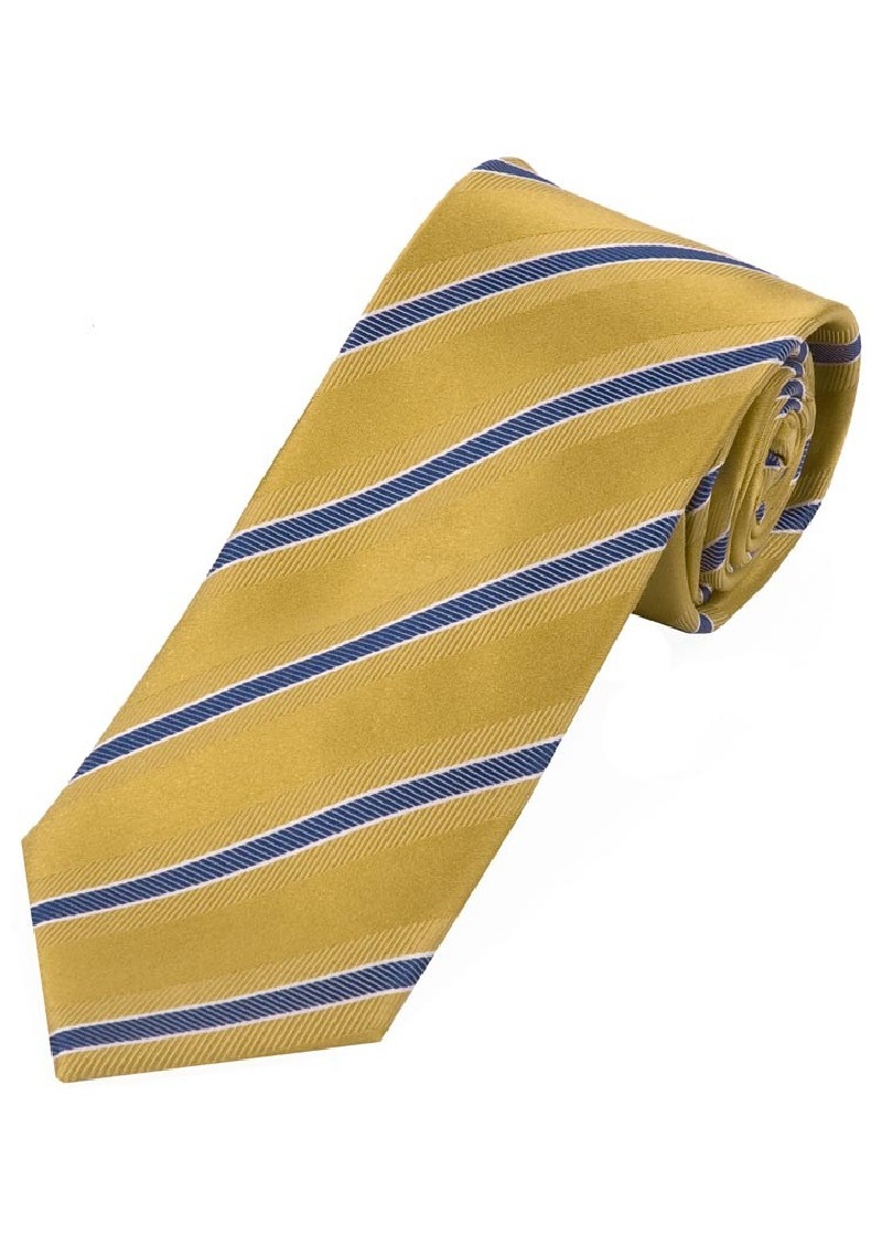 Stropdas stijlvol streeppatroon geel blauw