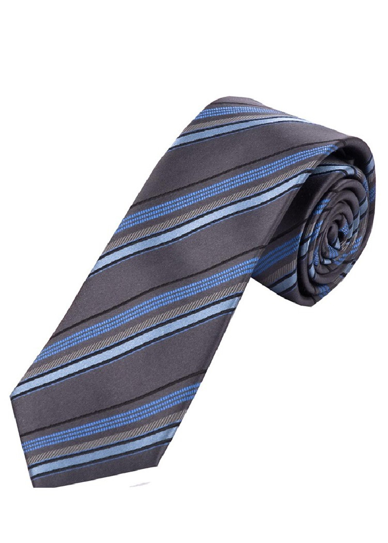 Optimum Stropdas Stripe Design Antraciet Ijsblauw