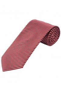 Krawatte dünne Streifen mittelrot weiß