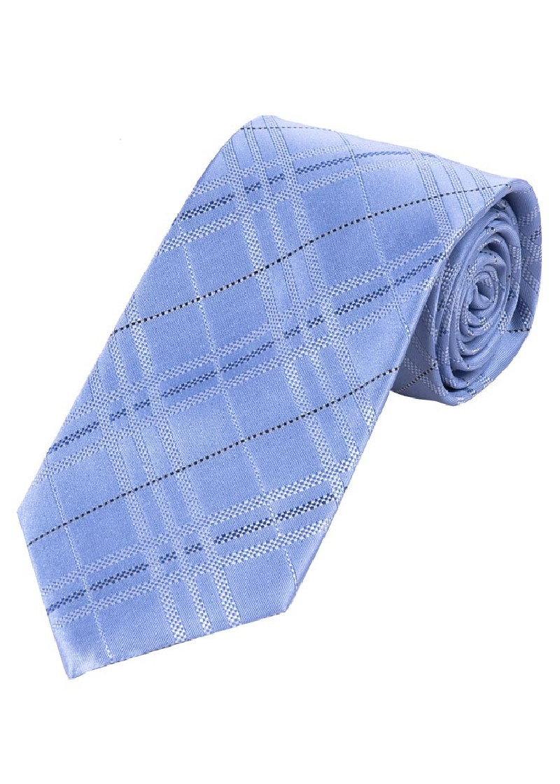 Business Tie Cultured Line Check Dove Blue White