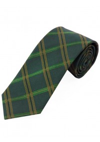Krawatte gediegenes Linienkaro dunkelgrün braun