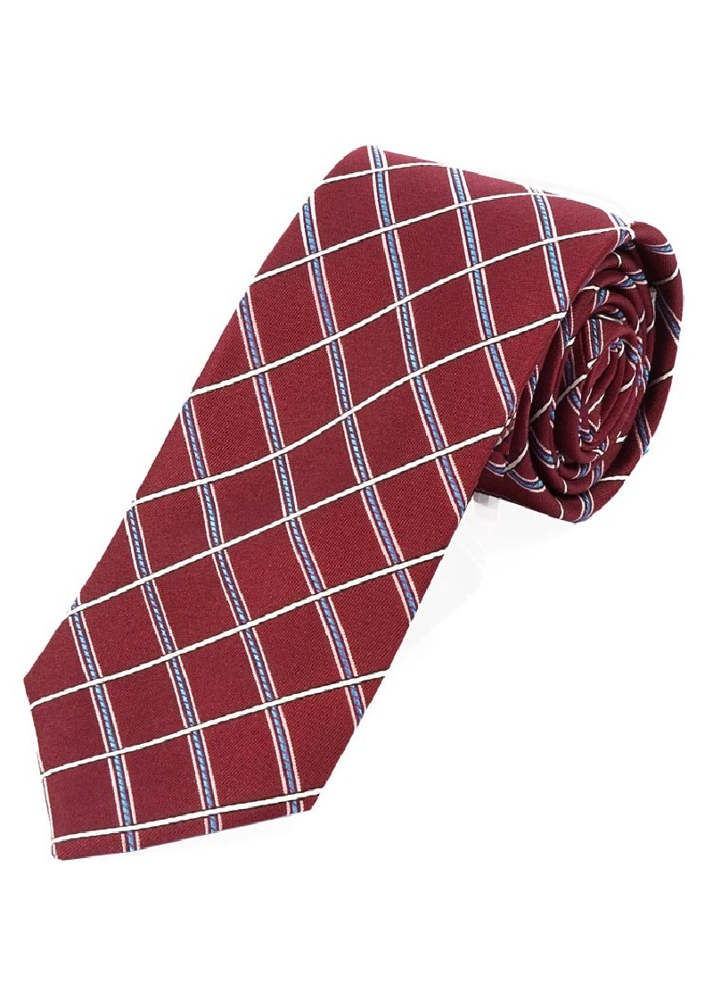 Stropdas elegante lijn ruit medium rood wit