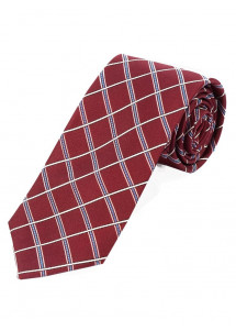 Stropdas elegante lijn ruit medium rood wit