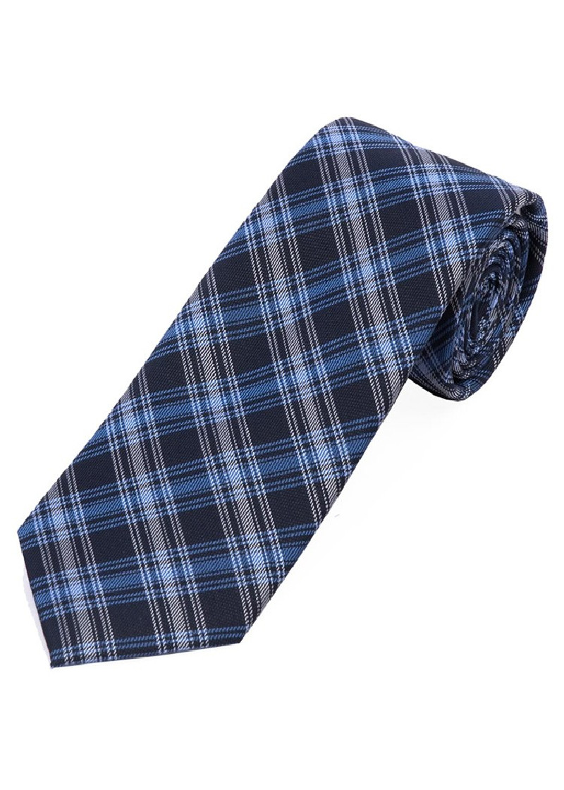 Herenstropdas Sophisticated Line Check Navy Sky