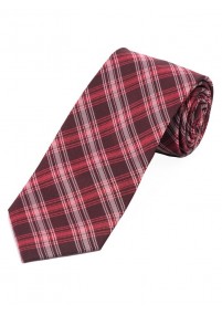 Krawatte elegantes Linienkaro rot weiß