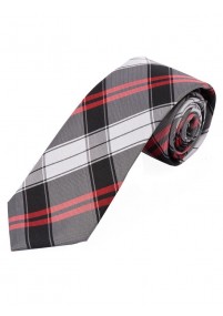 Glencheck Design Business Tie Zwart Wit en...