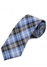 Glencheck design stropdas lichtblauw zwart
