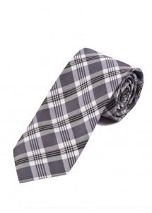 Tartan Herenstropdas Zwart Zilver Grijs