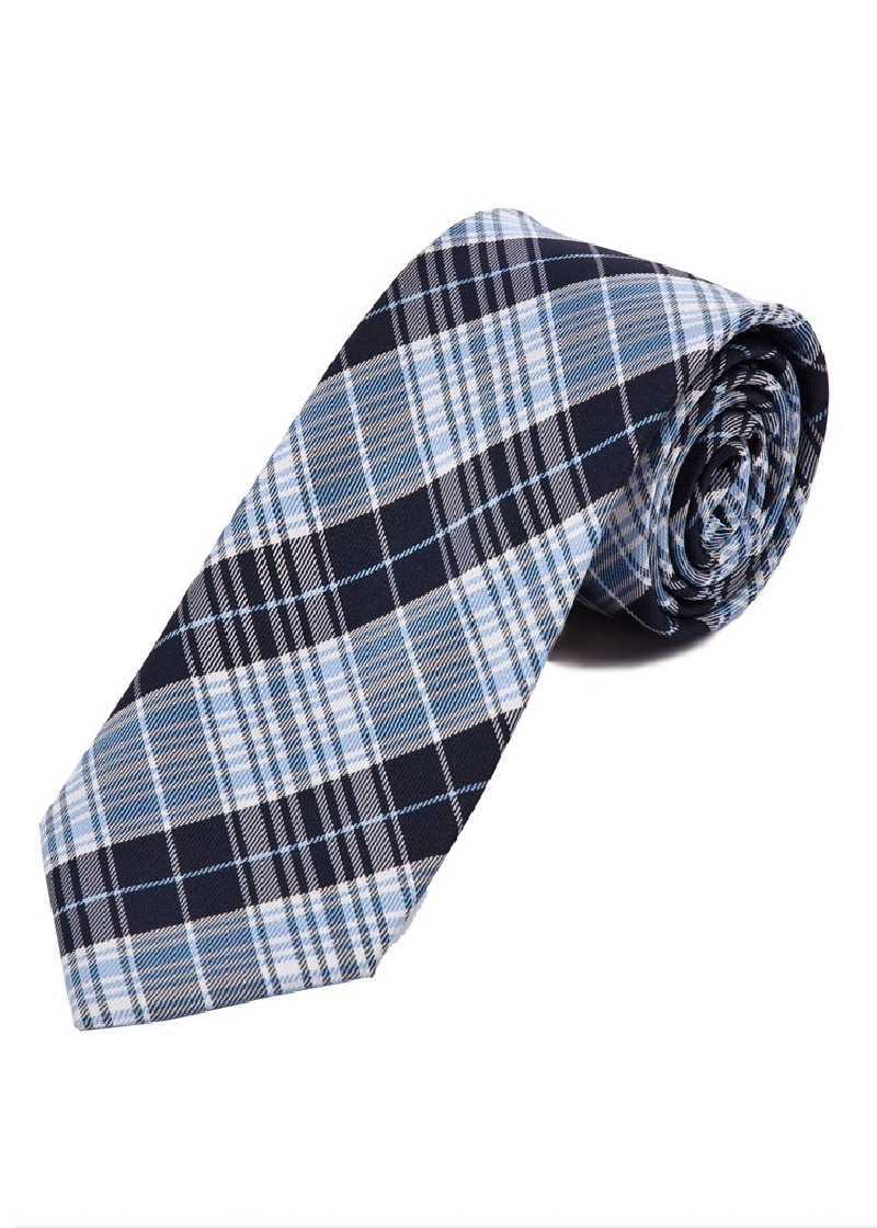Glencheck Design Herenstropdas Donkerblauw