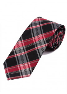 Tartan Stropdas Zwart Medium Rood