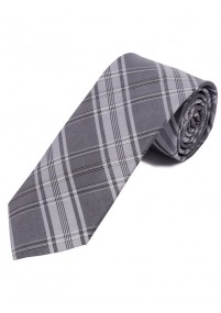 Karo-Design-Krawatte anthrazit hellgrau