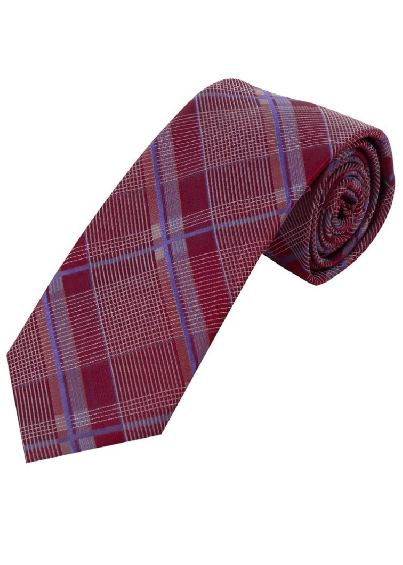 Glencheck Patroon Herenstropdas Bordeaux Rood