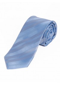 Überlange Krawatte einfarbig Streifen-Struktur taubenblau