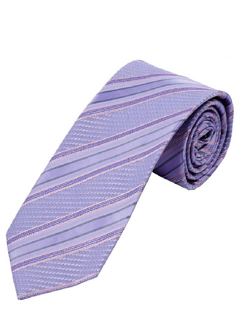 Stropdas Structuurpatroon Strepen Lilac Rose