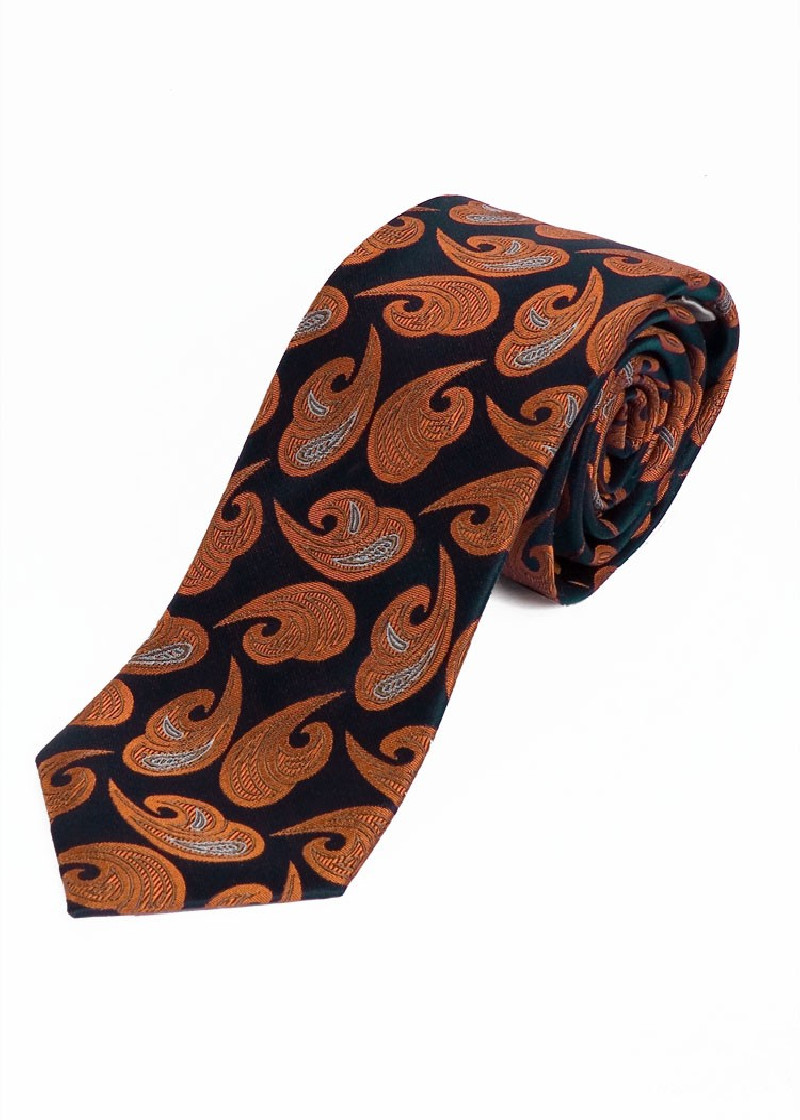 Stropdas XXL paisley motief donkerblauw /