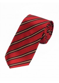 XXL-Krawatte elegantes Streifen-Pattern rot tintenschwarz orange