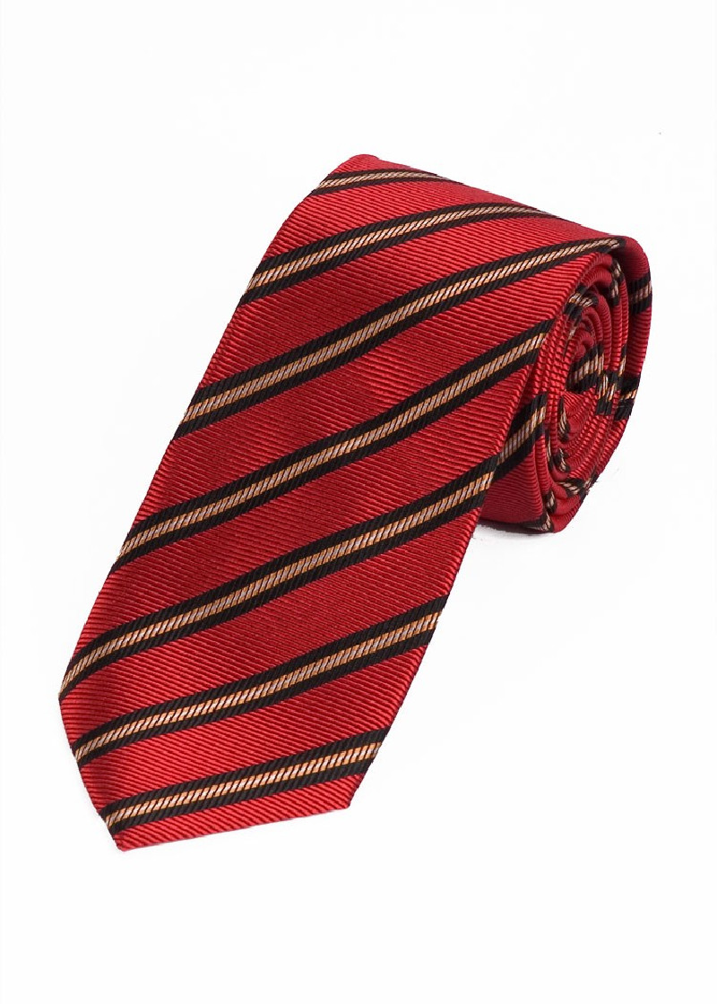 XXL Business Tie Elegant Stripe Pattern Red Night