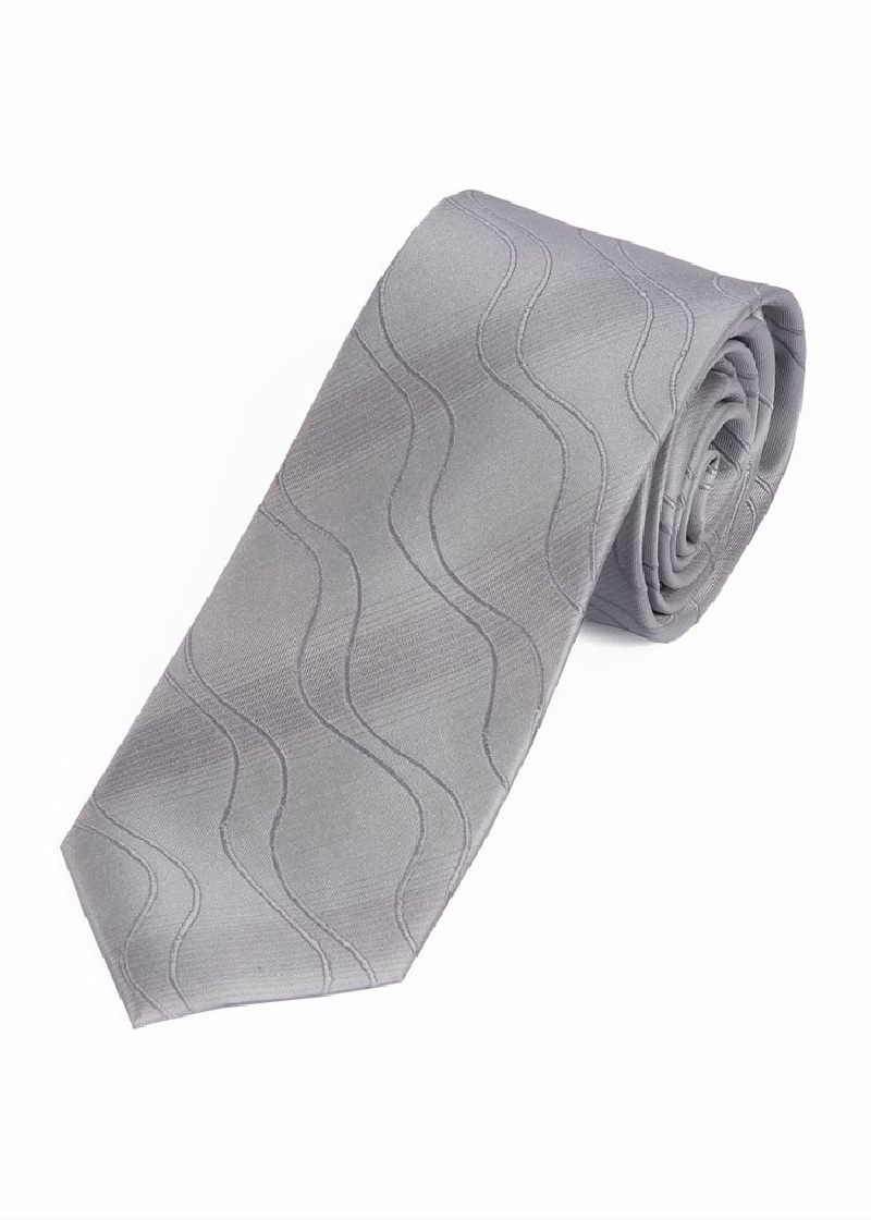 Herenstropdas XXL Golfpatroon Zilvergrijs
