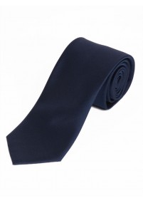 Satijnen stropdas XXL zijde effen marineblauw