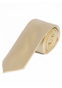 XXL-Krawatte dünne Linien perlweiß goldgelb