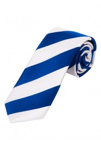 Lange zakelijke stropdas Blokstreep Blauw Wit