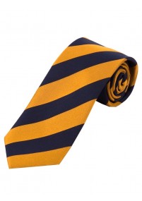 Krawatte XXL  Blockstreifen orange nachtblau