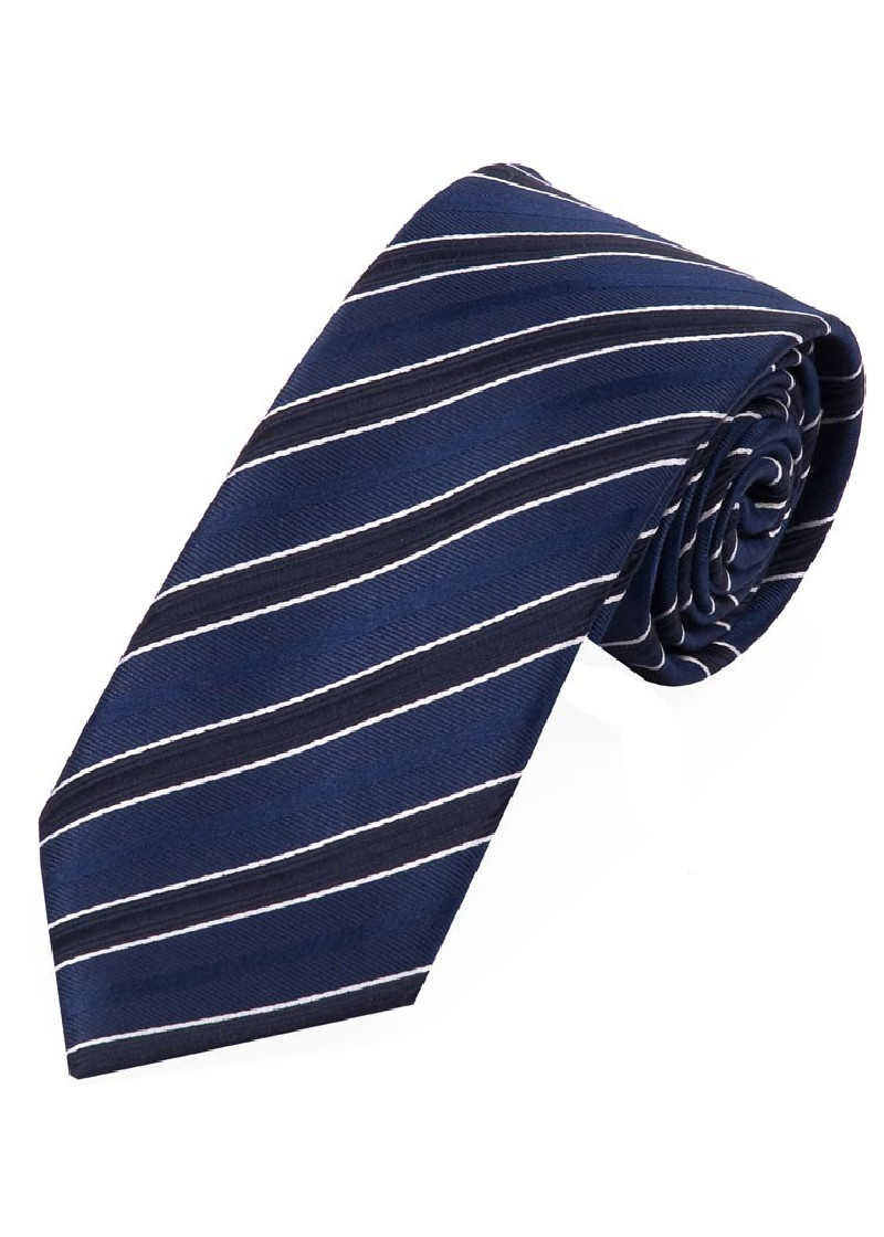 Stripe Business Tie marine parelwit
