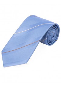 Stylische  XXL Krawatte gestreift himmelblau weiß dunkelbraun