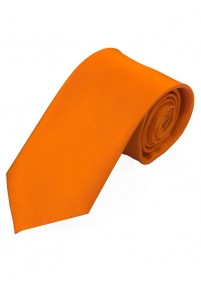 Lange satijnen stropdas zijde effen oranje