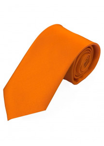 Überlange Satin-Krawatte Seide monochrom orange