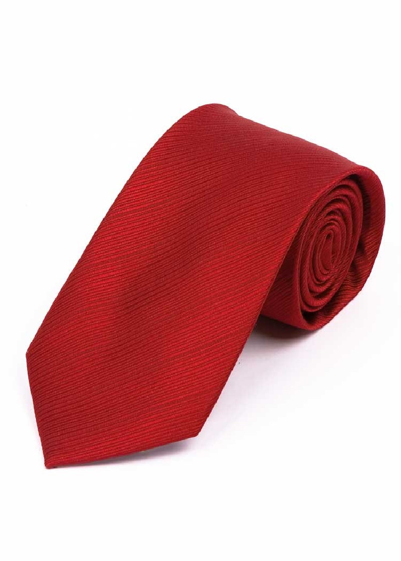 Overlength tie monochrome stripe surface red