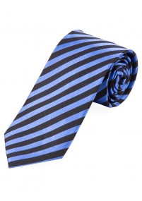 Lange Krawatte Blockstreifen hellblau und schwarz