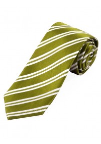 XXL Streifen-Krawatte braungrün perlweiß