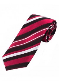 XXL Krawatte topmodisches Streifendesign  rot weiß asphaltschwarz