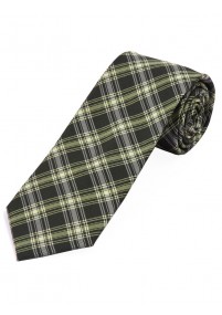 XXL Krawatte gediegenes Linienkaro olivgrün hellgrün