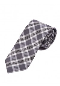 Überlange Glencheckmuster-Krawatte schwarz hellgrau