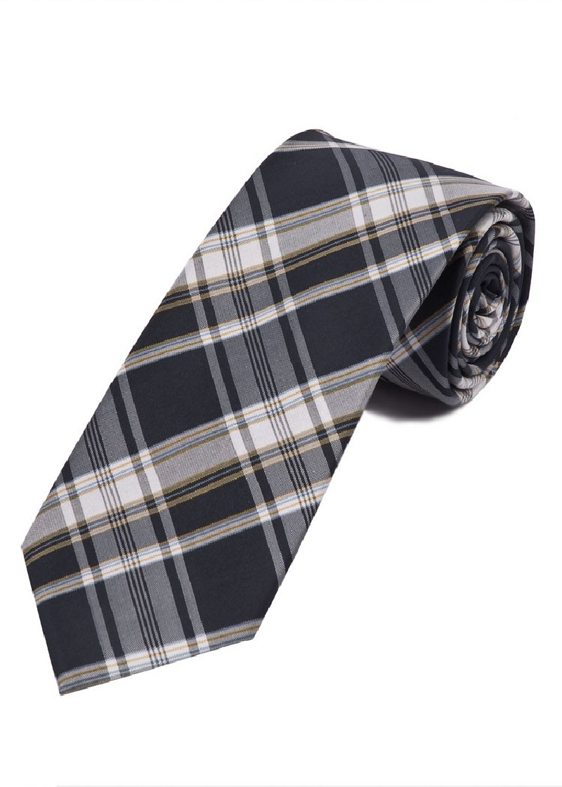 Overlong Glencheck Design Business Tie Antraciet