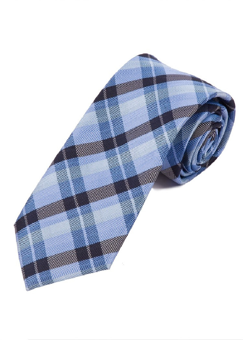 Overlengde Glencheck Design Stropdas duifblauw