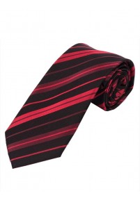 XXL Stripe Business Tie Inkt Zwart Rood