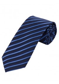 Überlange Streifen-Krawatte hellblau und navy