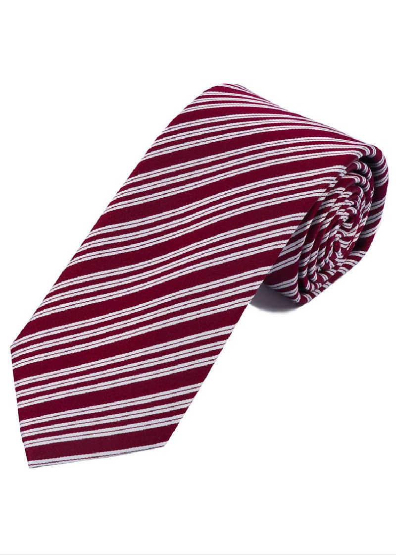 Oversized Streep Stropdas Bordeaux Parel Wit