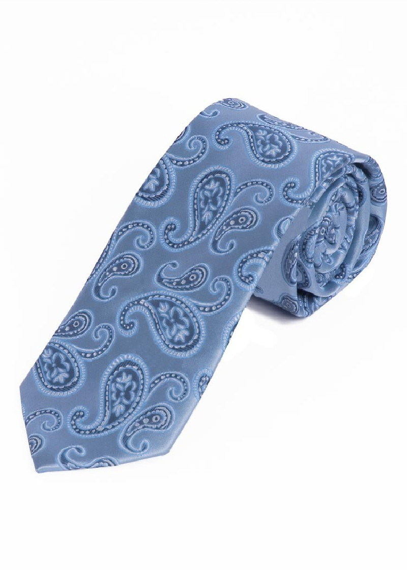 Sevenfold Herenstropdas Paisley-patroon Lichtblauw