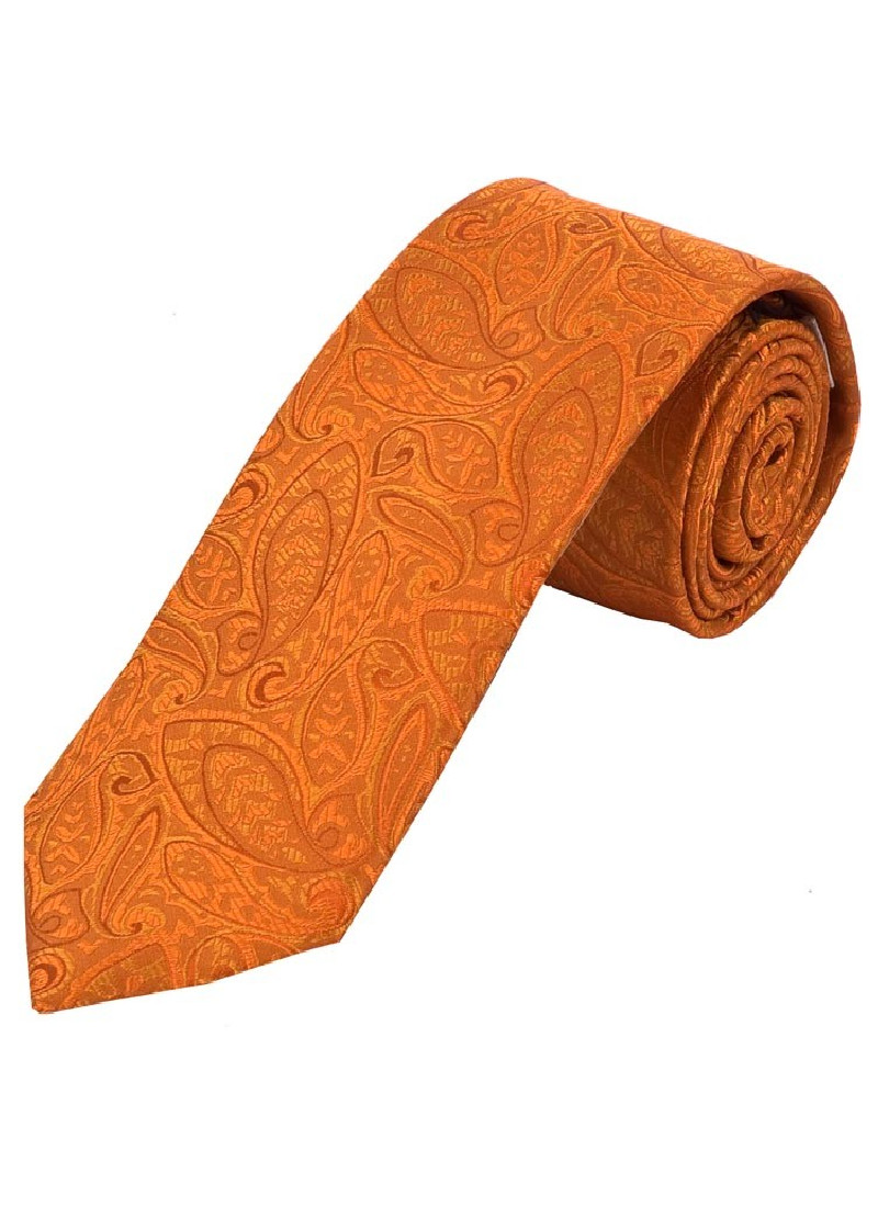 Sevenfold Heren Stropdas Paisley Patroon Oranje