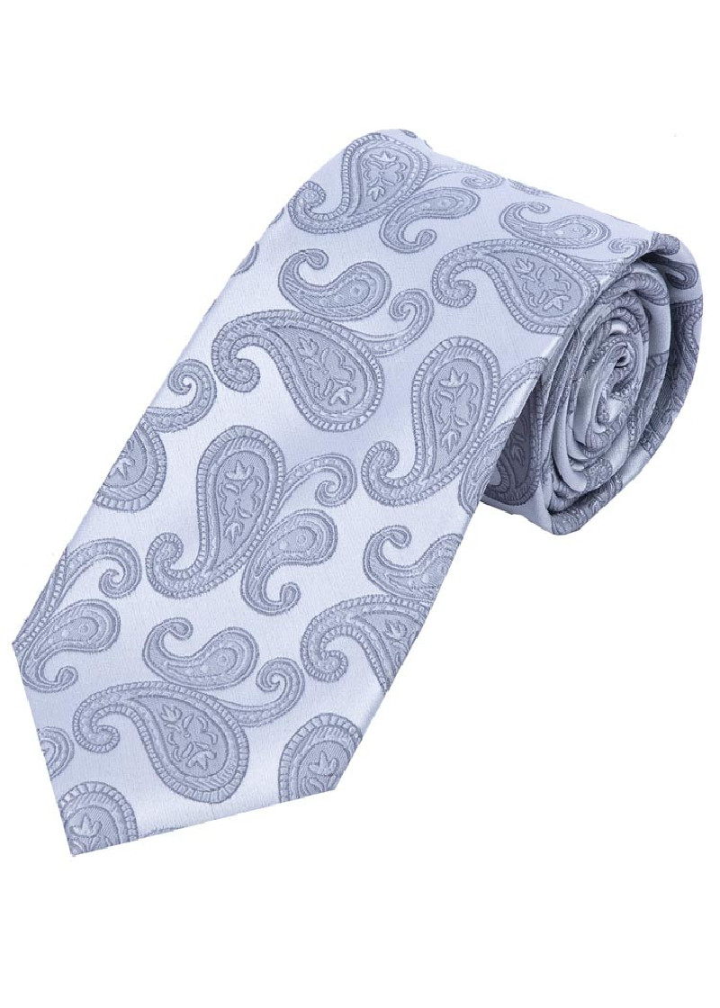 Sevenfold Business Tie Paisley Zilver