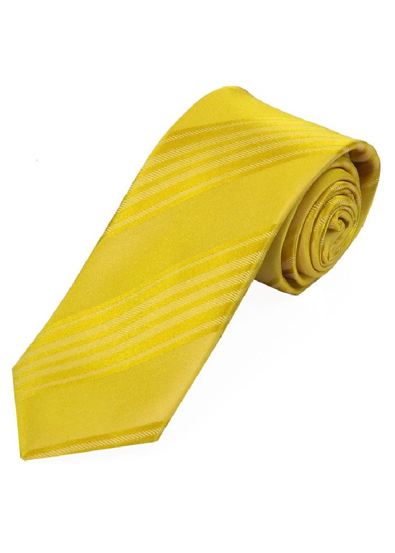 Sevenfold Tie Plain Gold Yellow Stripe Structuur
