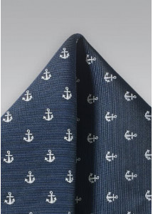 Sierdoekje anker-dessin marineblauw