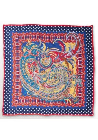 Sjaal Paisley patroon rood donkerblauw