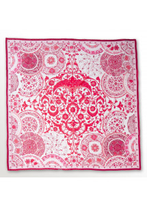 Stijlvolle damessjaal bloemmotief rood