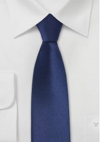 Smalle microfiber stropdas donkerblauw